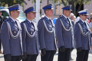 Policyjny pododdział na Święcie Policji.