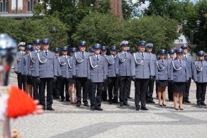 Policyjny pododdział na Święcie Policji.